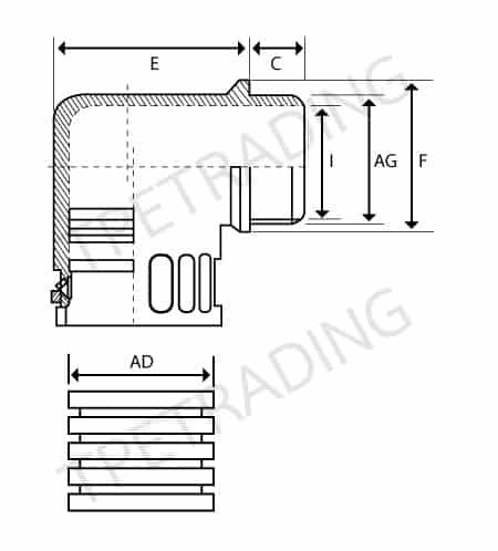 ข้อต่อแบบงอพลาสติก (Quick Fitting 90 Angle for flexible plastic)